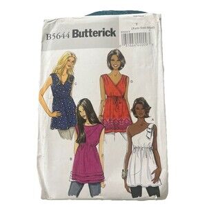 Butterick B5644 Tank Tunic Top Shirt Pullover Sewing L Size XS-Med Boho Wrap UC